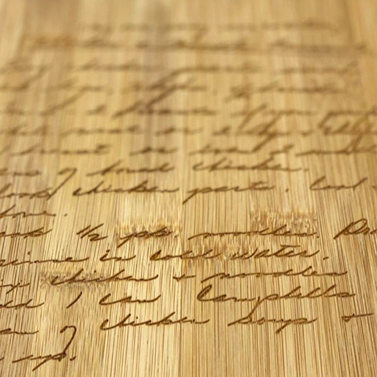 Custom Handwritten Recipe Engraved Bamboo Serving Paddle