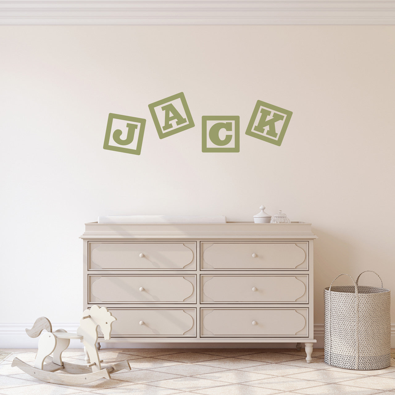 Custom Kids Letter Block Name Wall Decal