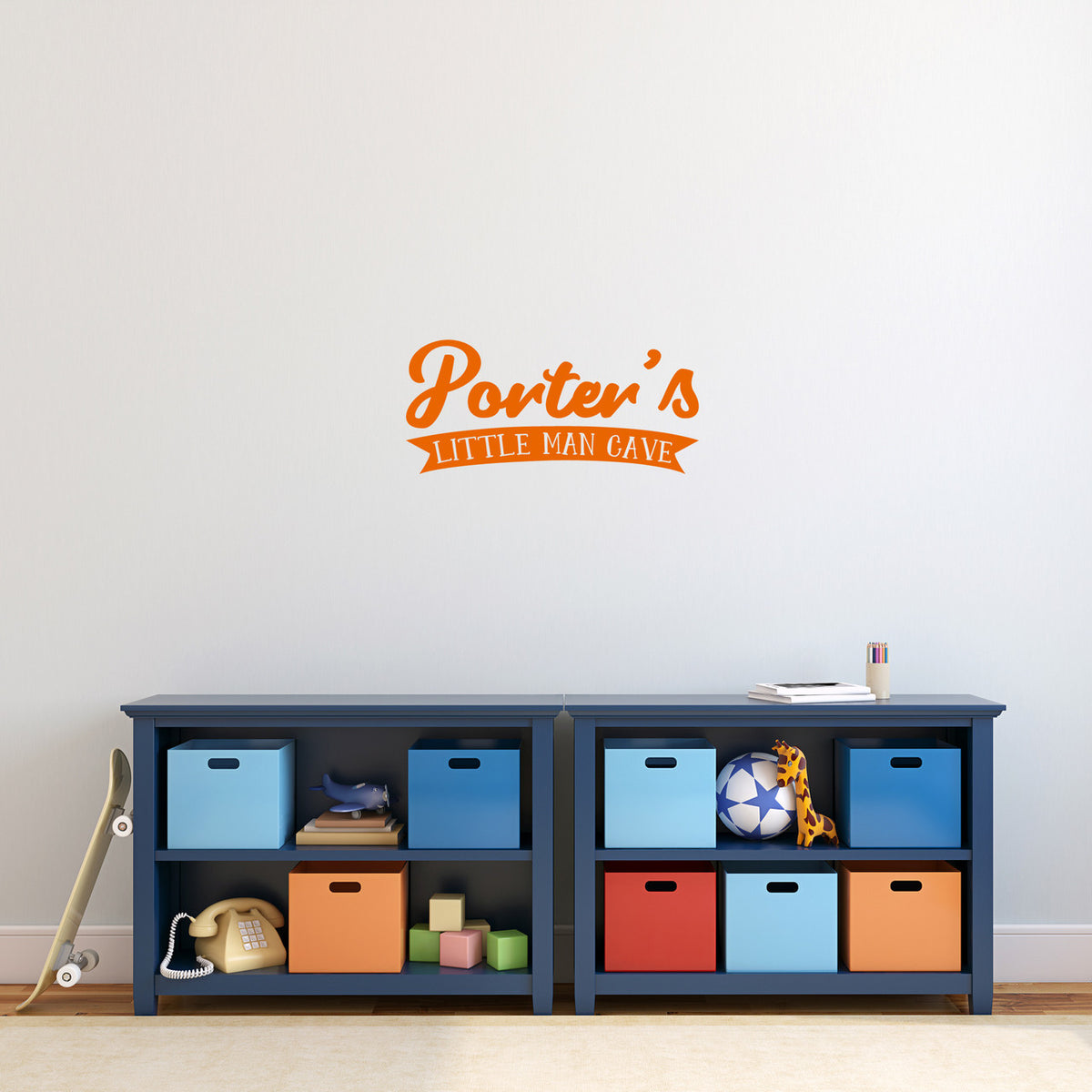 Custom Little Man Cave Wall Decal 24" wide x 11" tall Sample Image