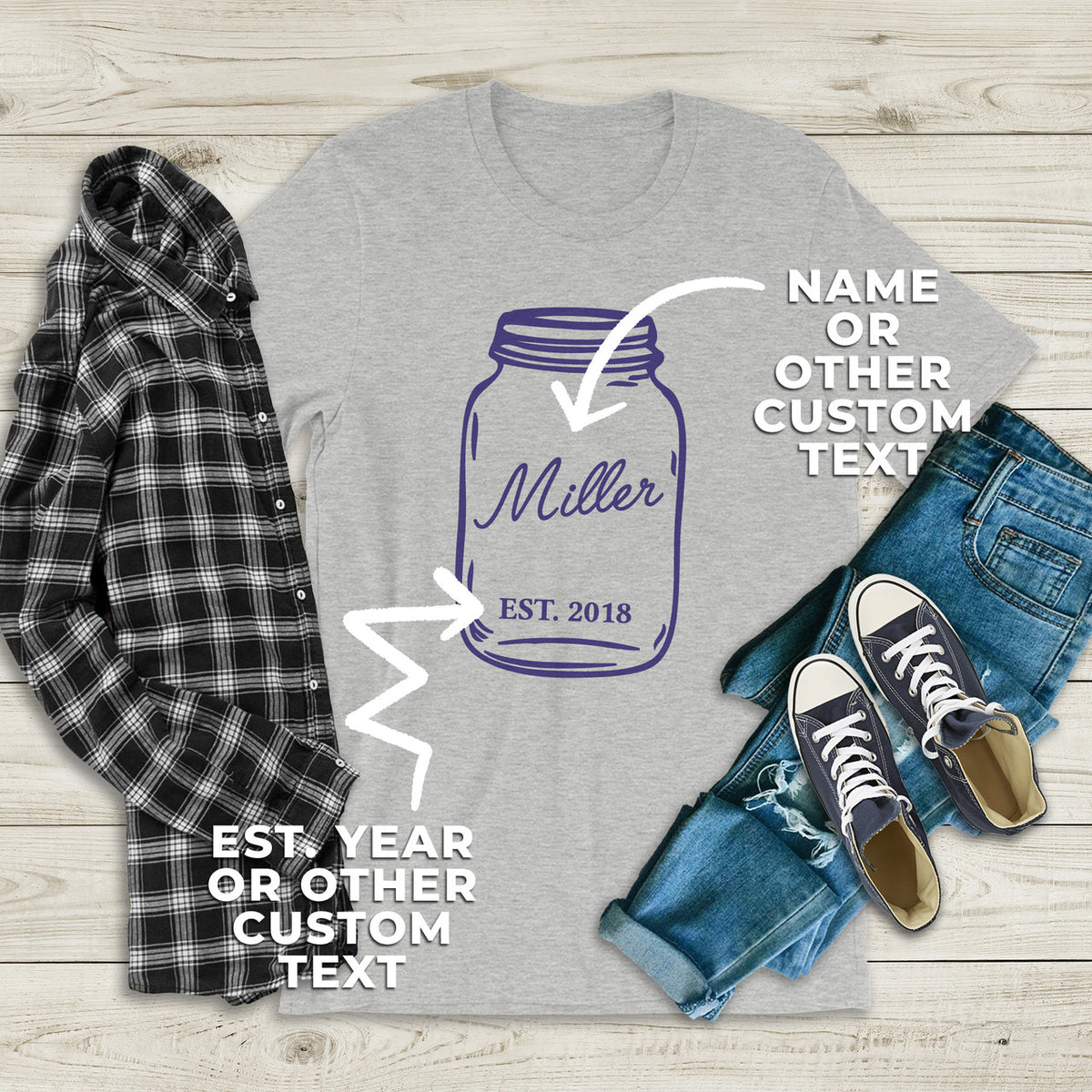 Custom Mason Jar Basic Unisex T-Shirt