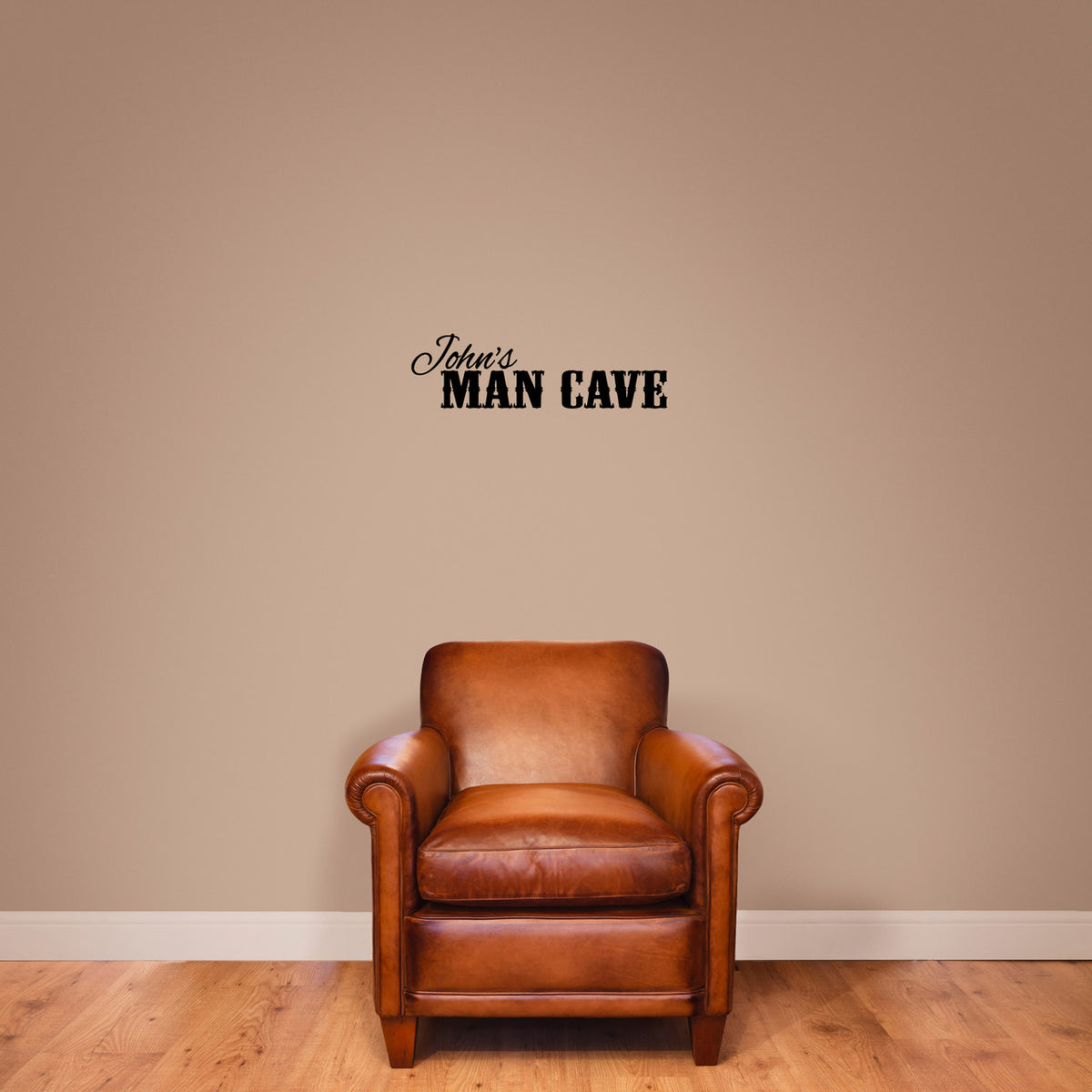 Custom Name Man Cave Wall Decal 24" wide x 7" tall Sample Image