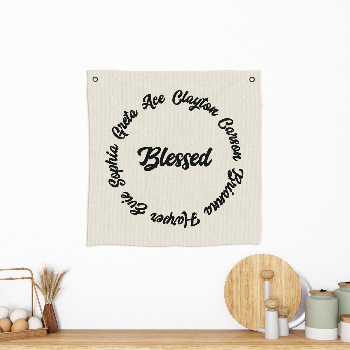 Custom Names Blessed Canvas Banner