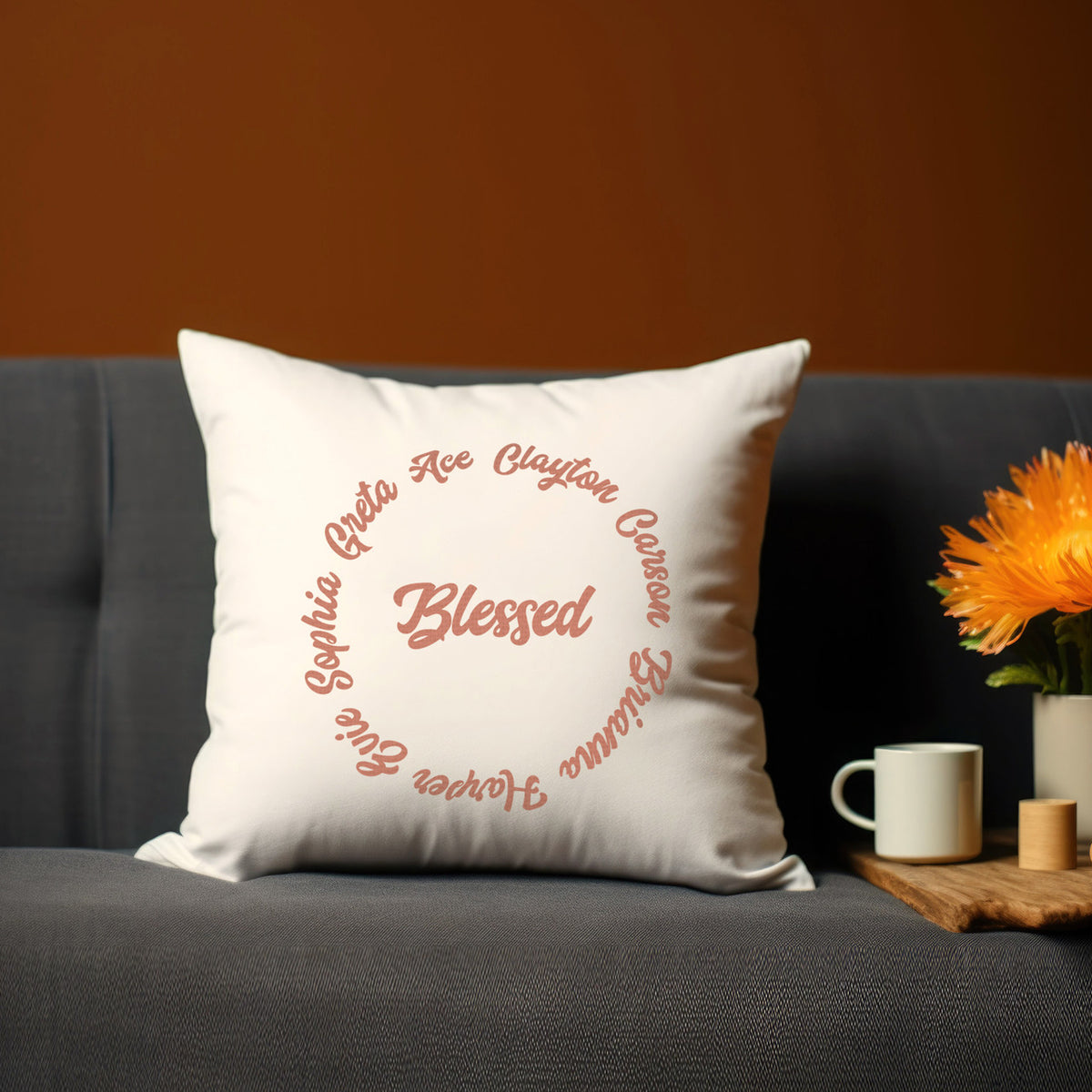 Custom Names Blessed Pillow