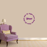 Custom Names Blessed Wall Decal 18" wide x 18" tall Sample Image