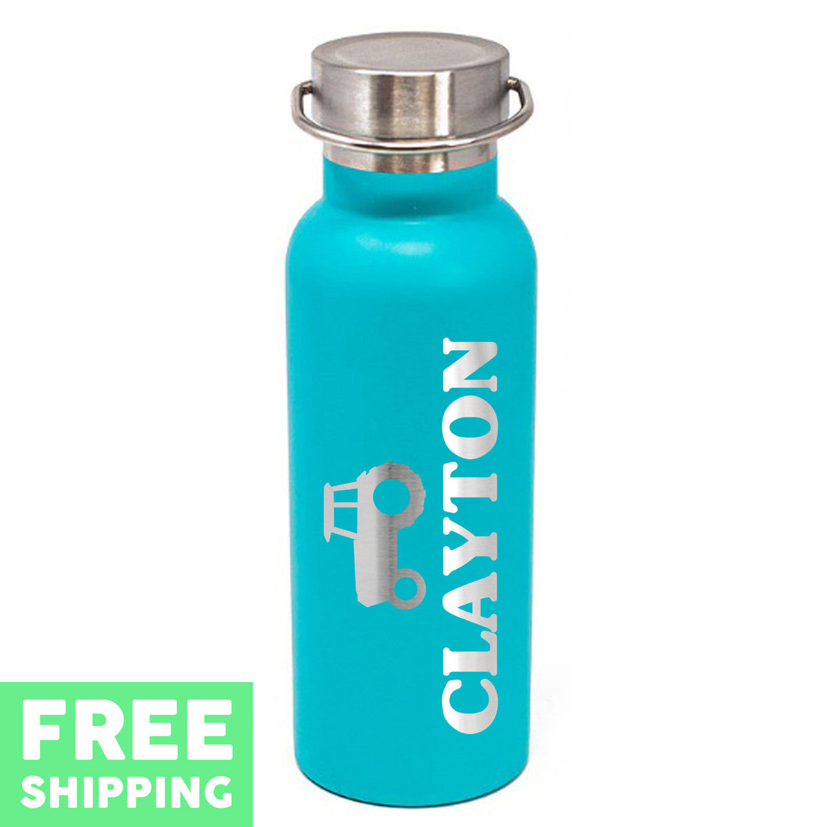 Custom Name Tractor Engraved 17 oz. Stainless Bottle
