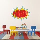 Custom Superhero Comic Book Name Printed Peel and Stick Wall Decal