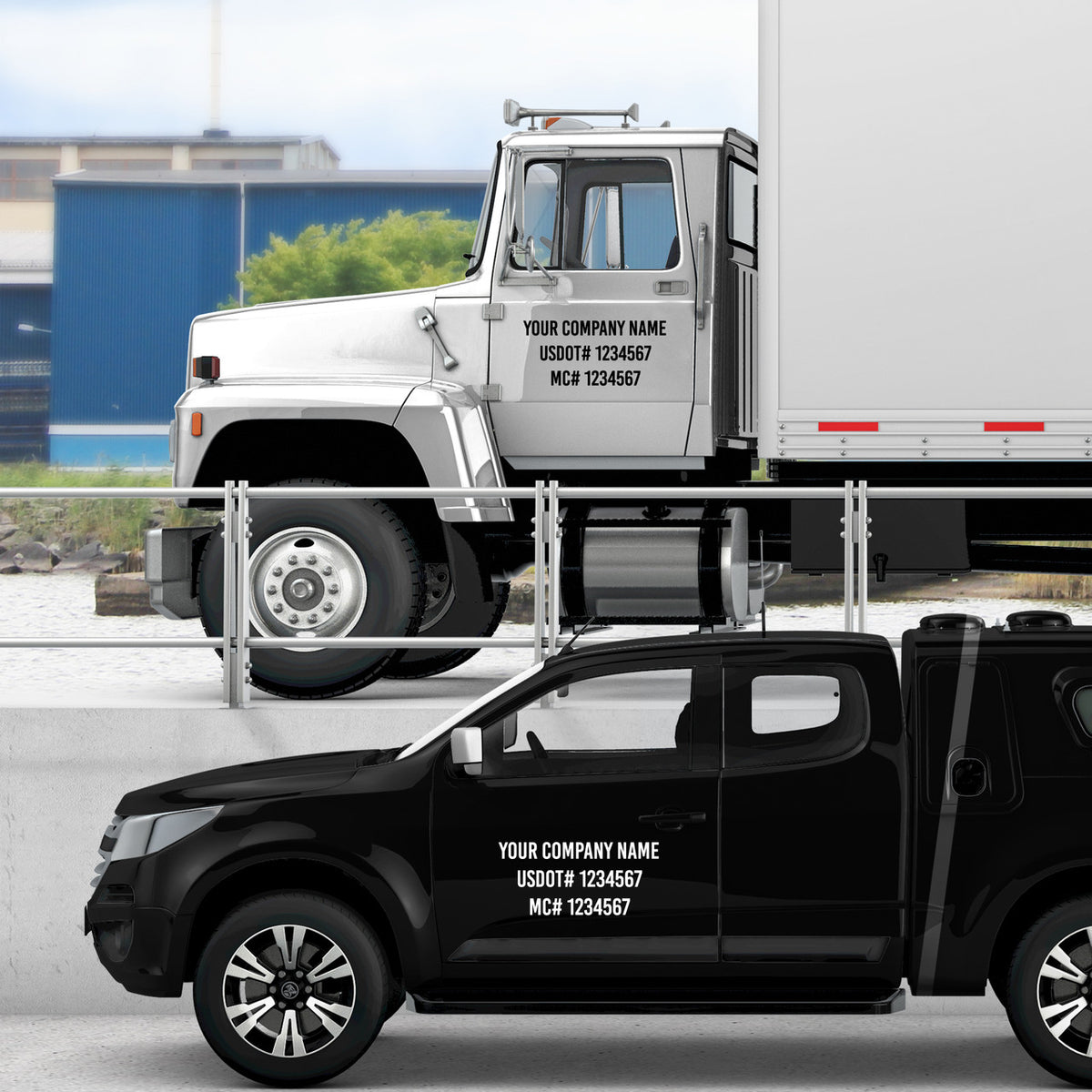 Custom DOT Compliant Decals - Personalized Business Company Name Stickers - MC# Truck Labels