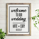 Custom Welcome To Our Wedding Wall Decal Sample Image