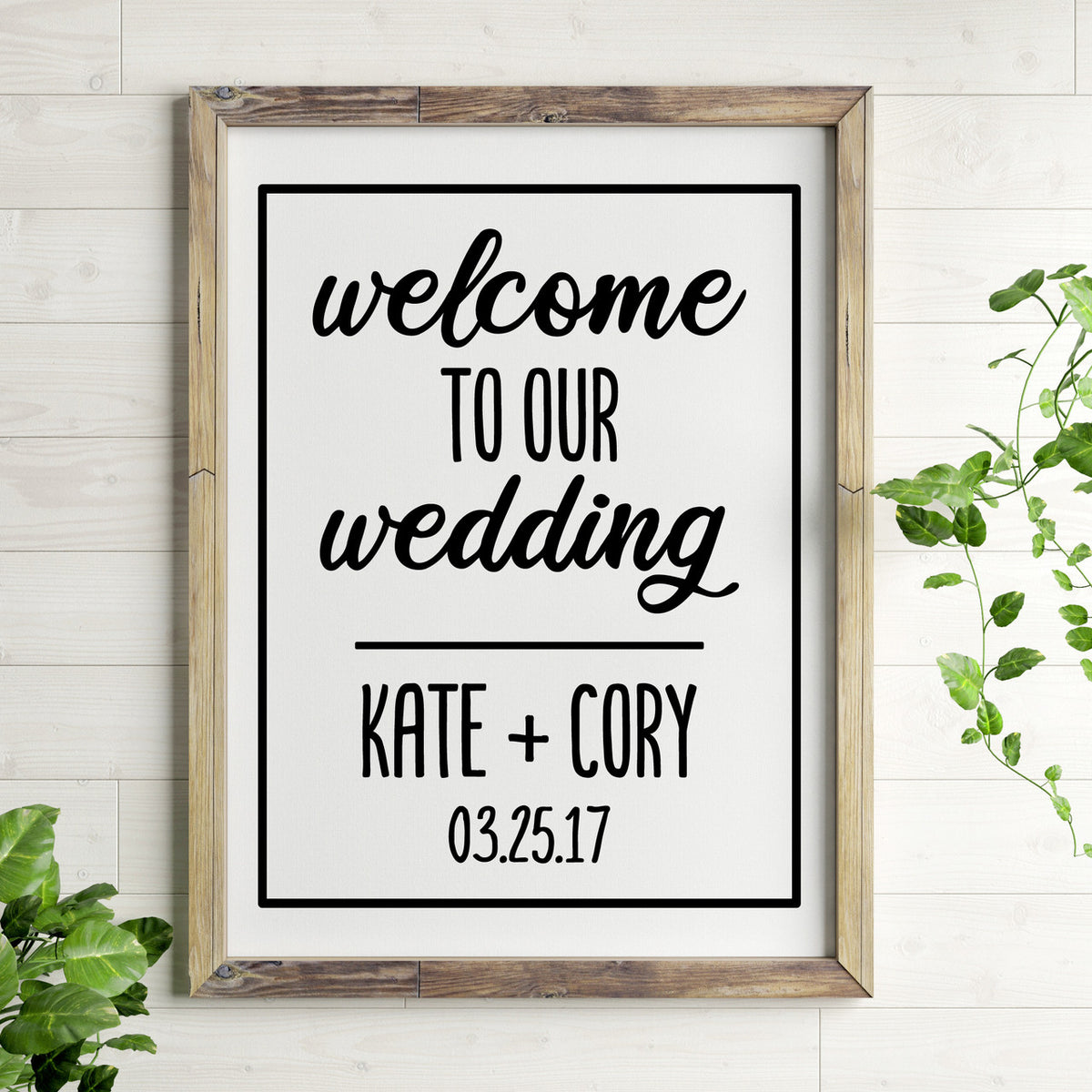 Custom Welcome To Our Wedding Wall Decal Sample Image
