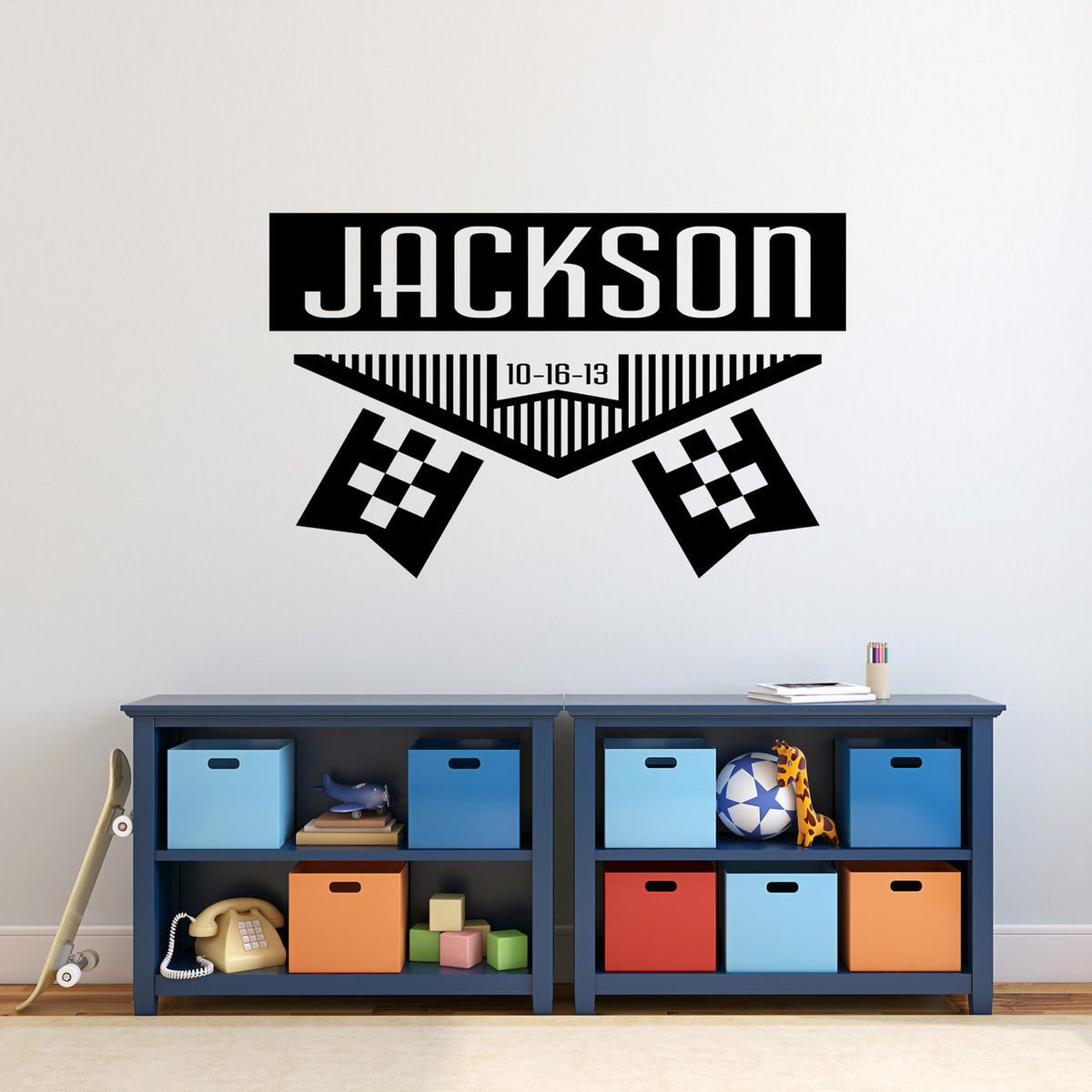 Custom Winner Name Wall Decal 60" wide x 38" tall Sample Image