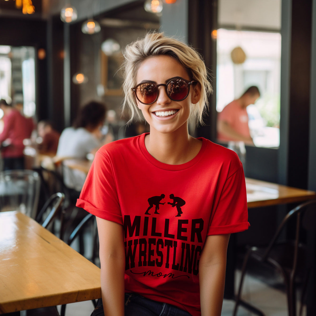 Custom Wrestling Mom Basic Unisex T-Shirt