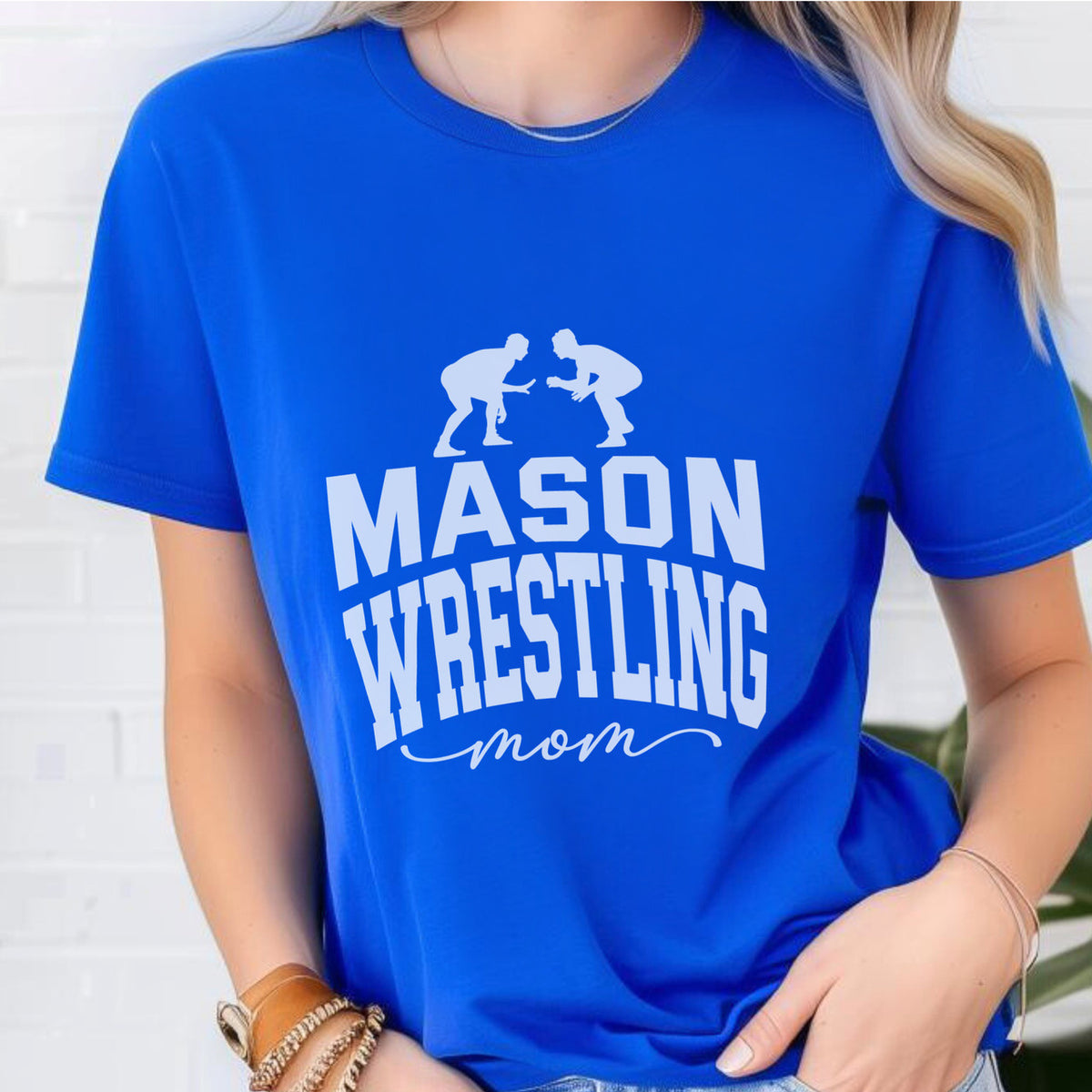 Custom Wrestling Mom Basic Unisex T-Shirt
