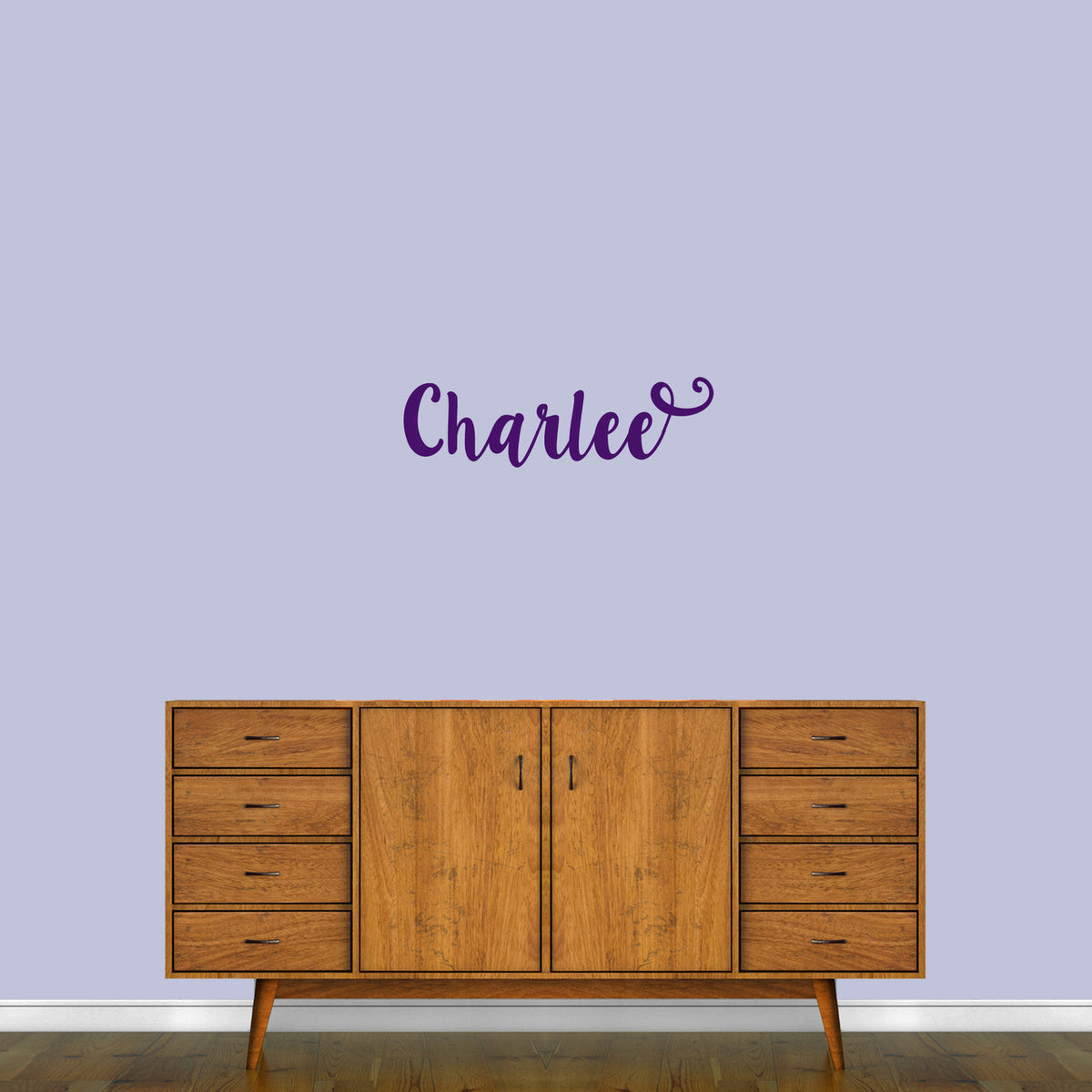 Cute Cursive Custom Name Wall Decal 24" wide x 7" tall Sample Image