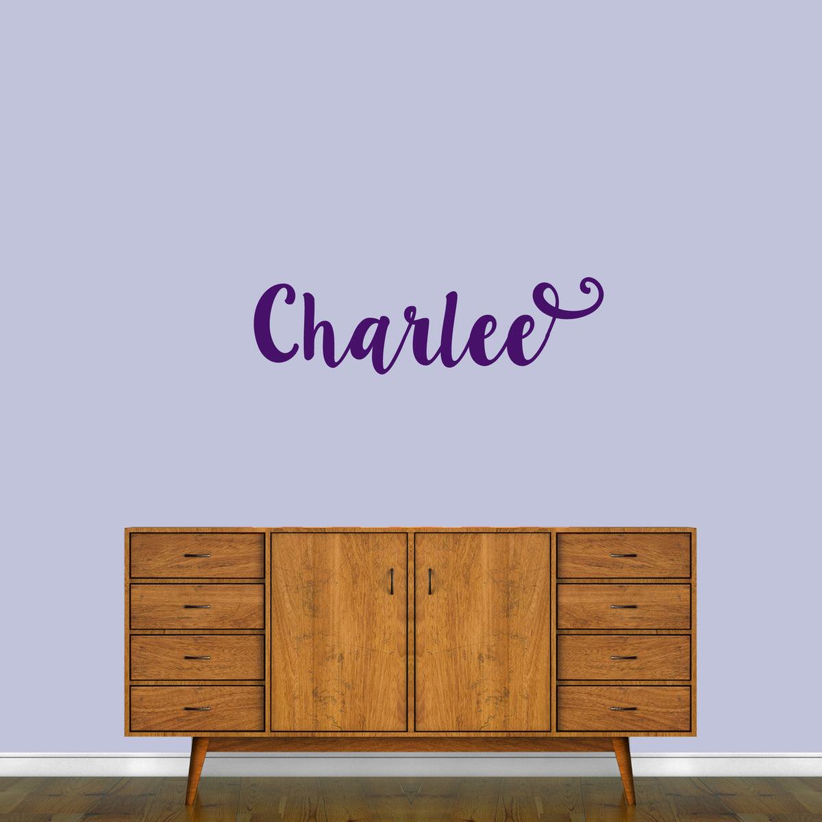 Cute Cursive Custom Name Wall Decal 36" wide x 10" tall Sample Image