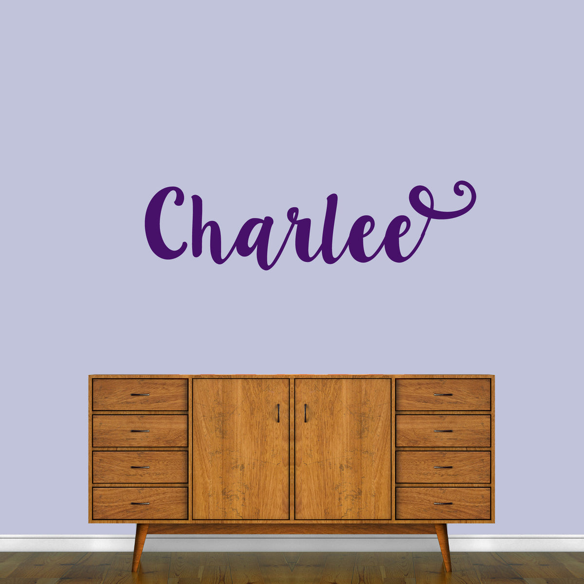 Cute Cursive Custom Name Wall Decal 48" wide x 13" tall Sample Image