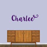 Cute Cursive Custom Name Wall Decal 48" wide x 13" tall Sample Image