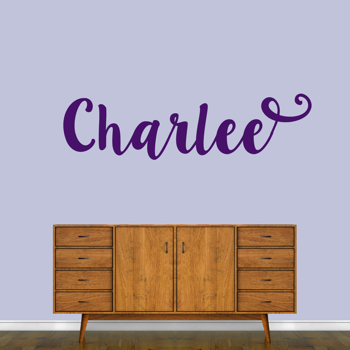 Cute Cursive Custom Name Wall Decal 60" wide x 16" tall Sample Image