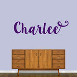 Cute Cursive Custom Name Wall Decal 60" wide x 16" tall Sample Image