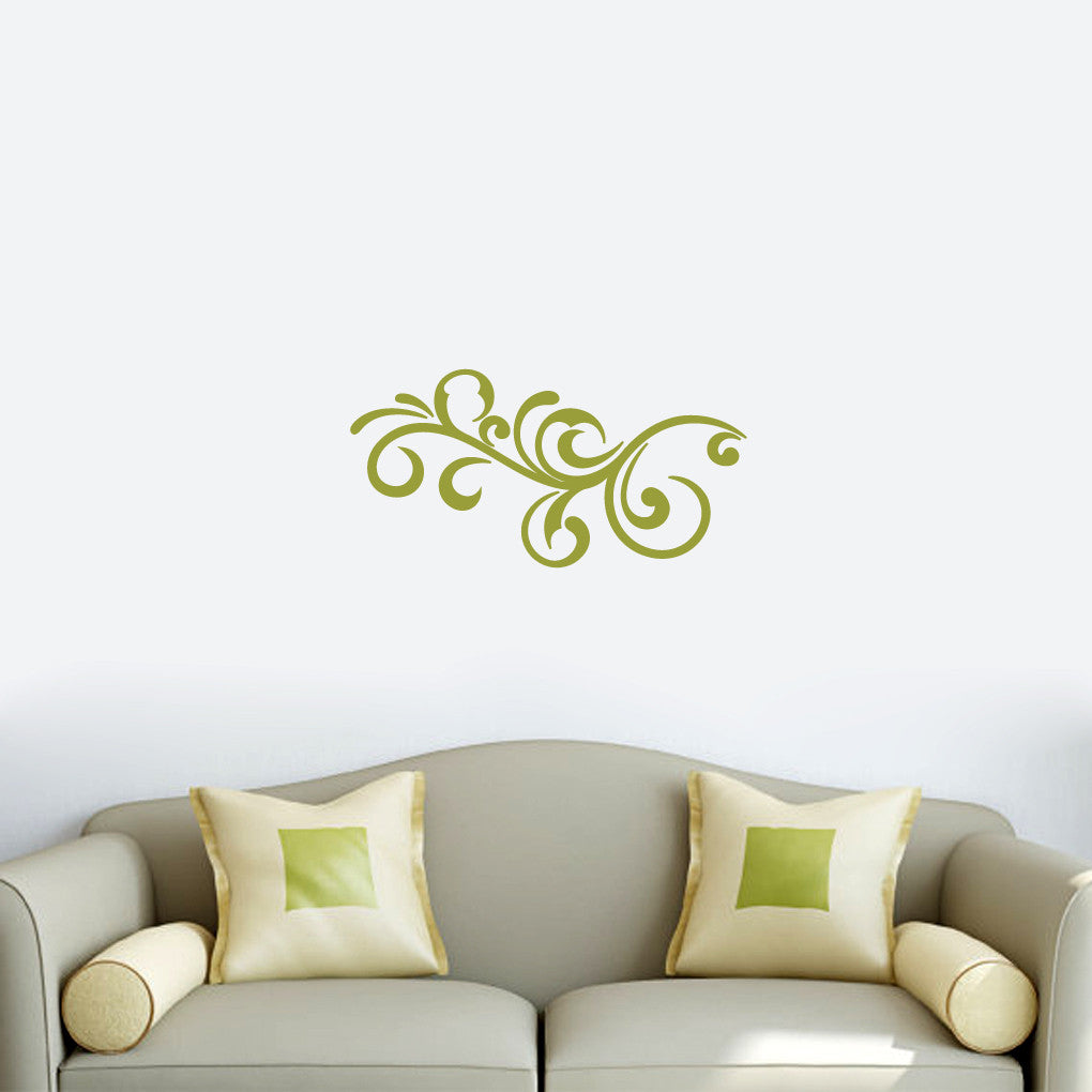 Decorative Scroll Flourish Wall Decals 24" wide x 12" tall Sample Image