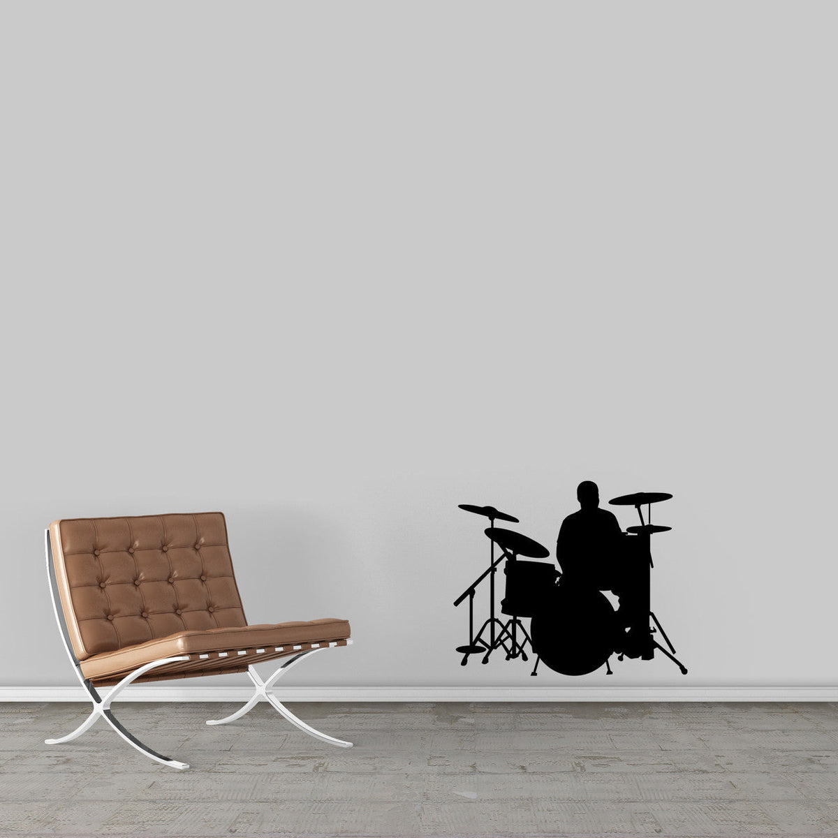 Drum Set Wall Decal 24" wide x 20" tall Sample Image