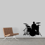 Drum Set Wall Decal 36" wide x 28" tall Sample Image
