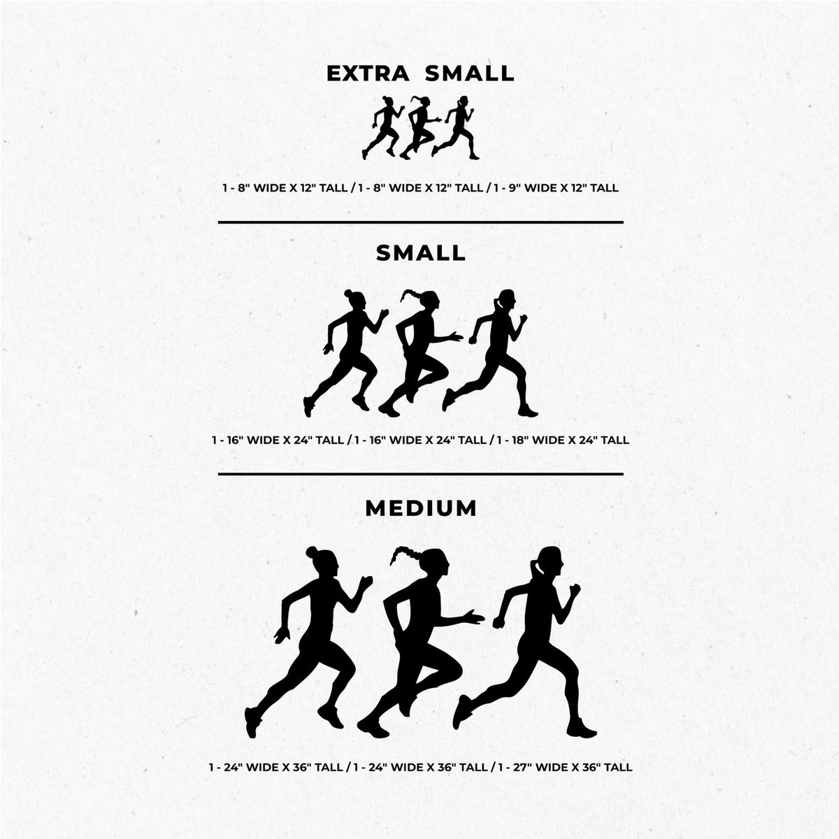 Female Runners Set Wall Decals
