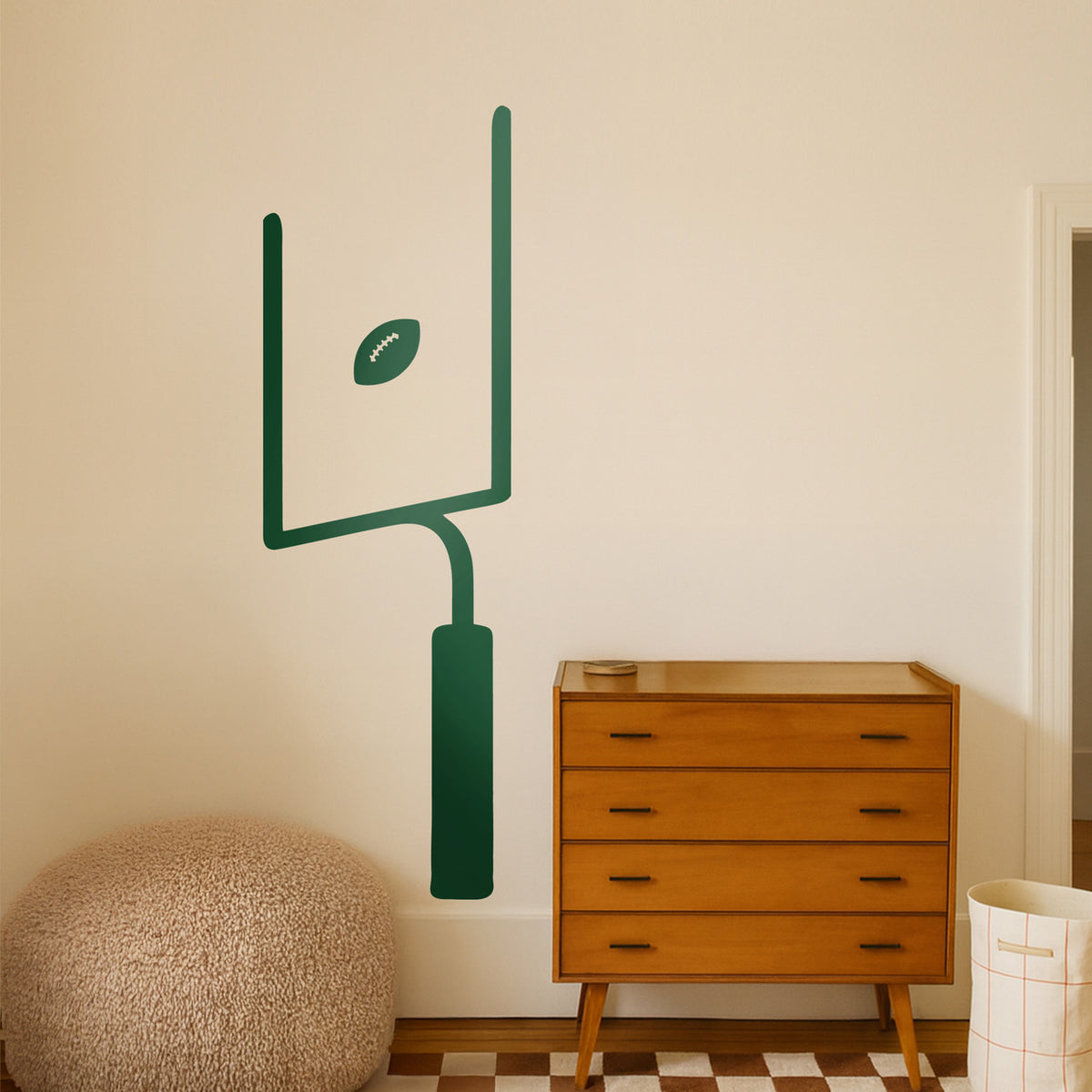 Football and Goal Post Field Goal Extra Point Wall Decal