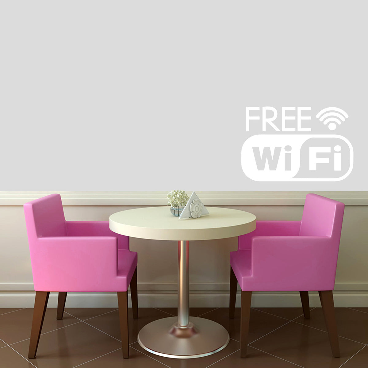 Free Wifi Window or Wall Decal 24" wide x 16" tall Sample Image