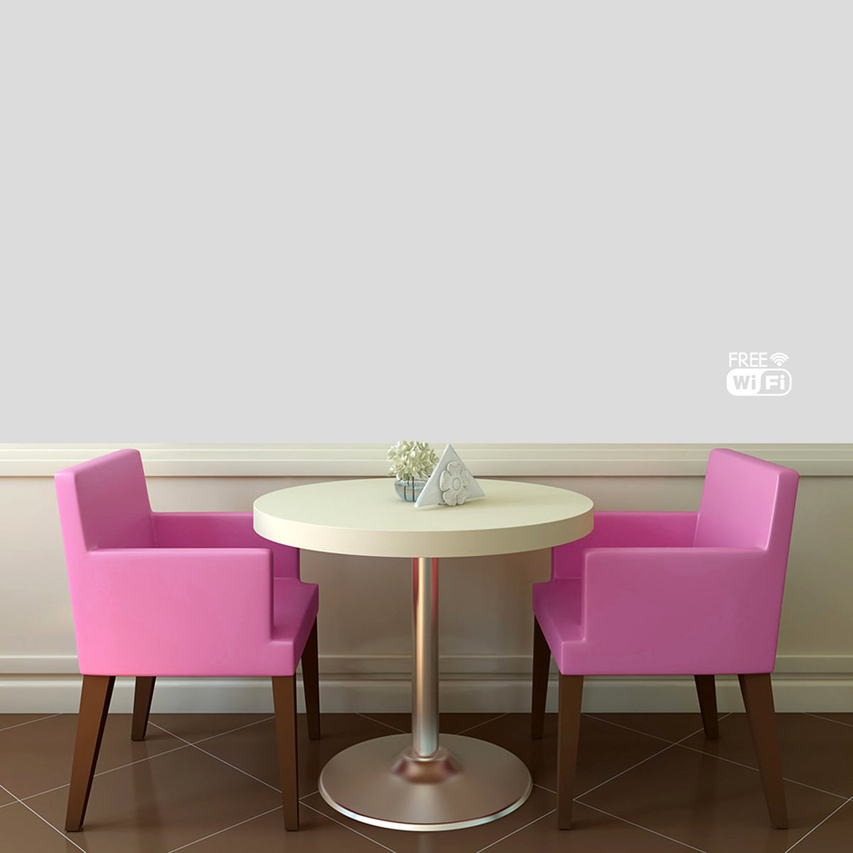 Free Wifi Window or Wall Decal 6" wide x 4" tall Sample Image