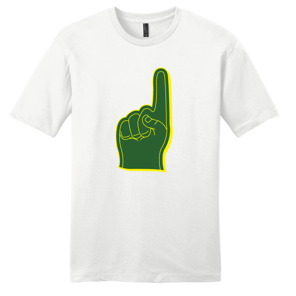 White Green and Yellow Foam Finger T-Shirt