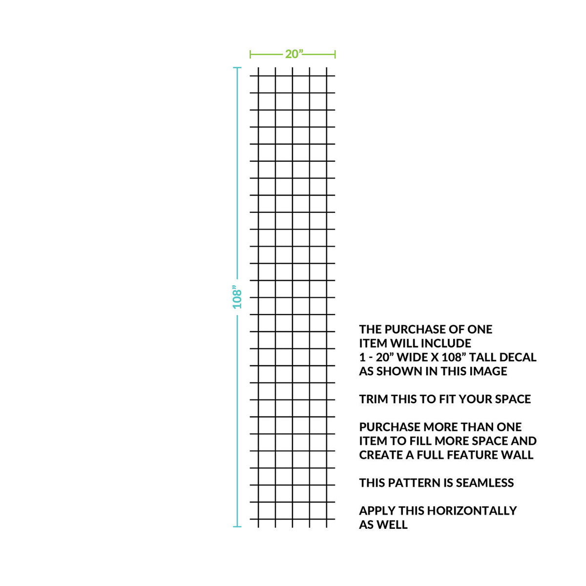 Grid Pattern Wall Decal