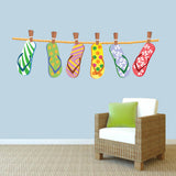 Hanging Flip Flops Printed Wall Decal