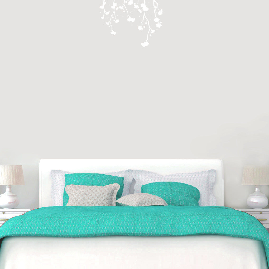 Hanging Flowers Wall Decals 24" wide x 18" tall Sample Image