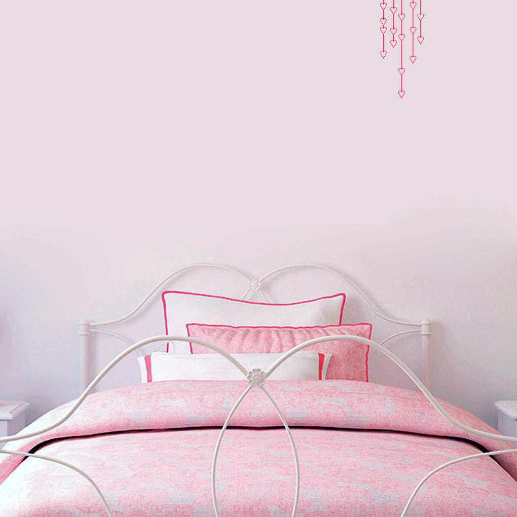 Hanging Hearts Wall Decals 7" wide x 16" tall Sample Image