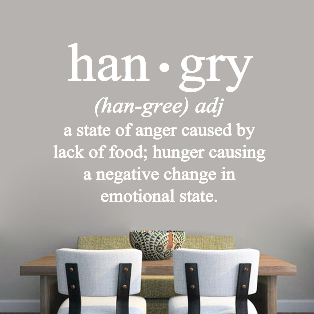 Hangry Wall Decals 48" wide x 36" tall Sample Image