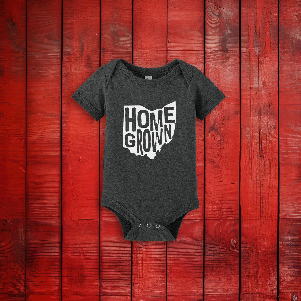 Homegrown Ohio Dark Grey Heather Infant Bodysuit
