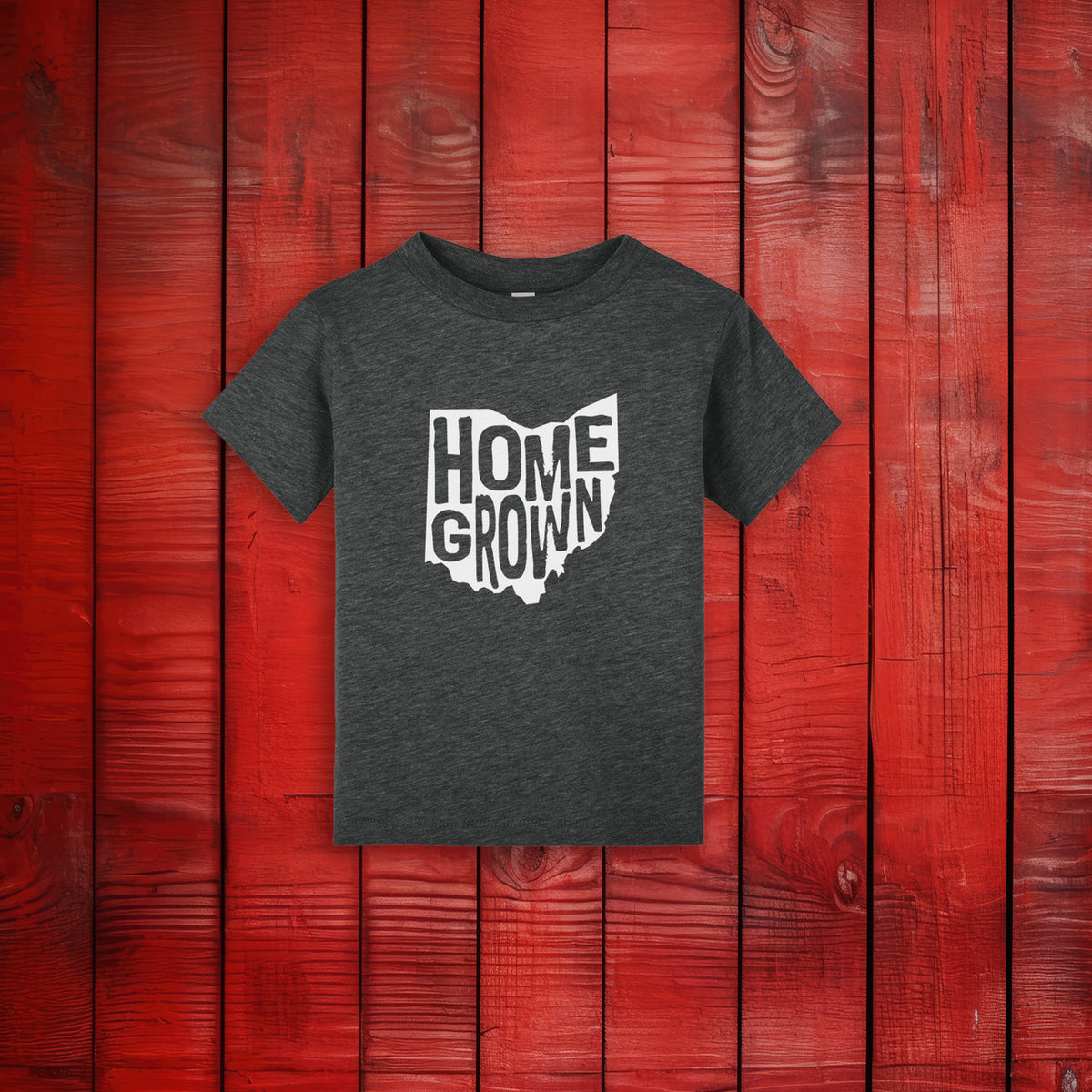 Homegrown Ohio Dark Grey Heather Toddler Unisex T-Shirt
