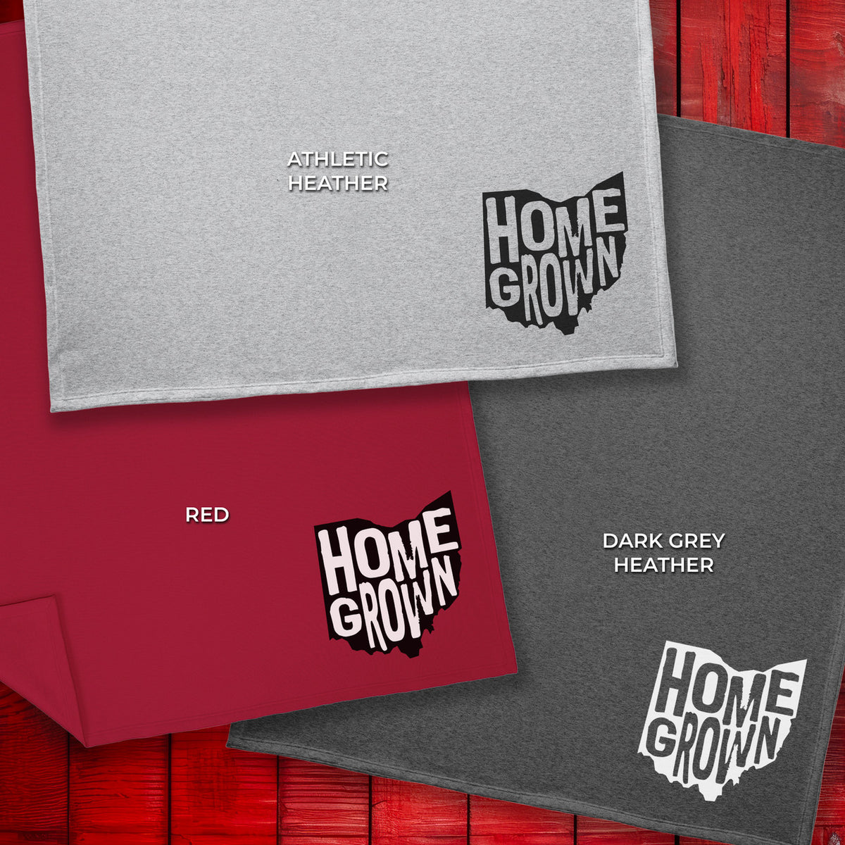 Homegrown Ohio Fleece Sweatshirt Blanket