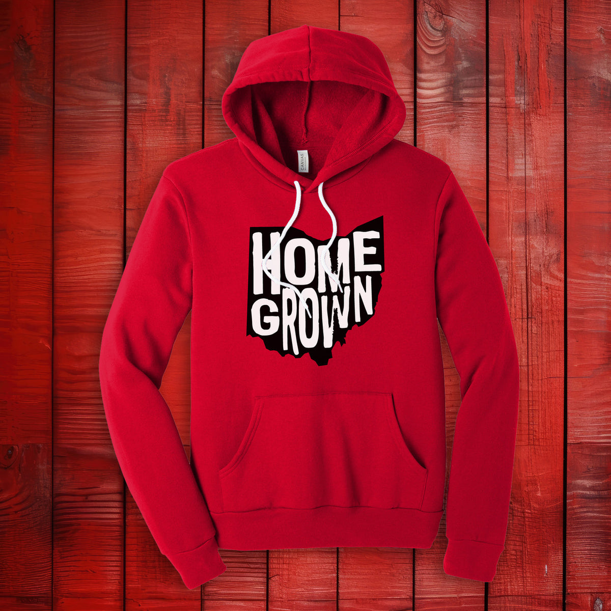 Homegrown Ohio Red Adult Unisex Sponge Fleece Hoodie