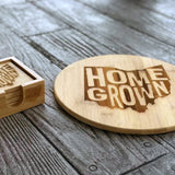 Homegrown Ohio Engraved Round Bamboo Cutting Board