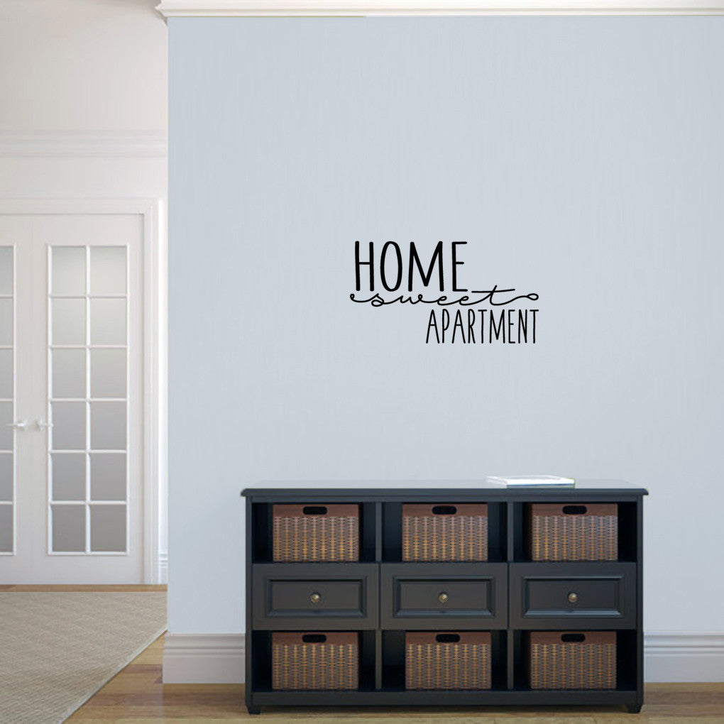 Home Sweet Apartment Wall Decal 24" wide x 13" tall Sample Image