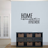 Home Sweet Apartment Wall Decal 36" wide x 20" tall Sample Image