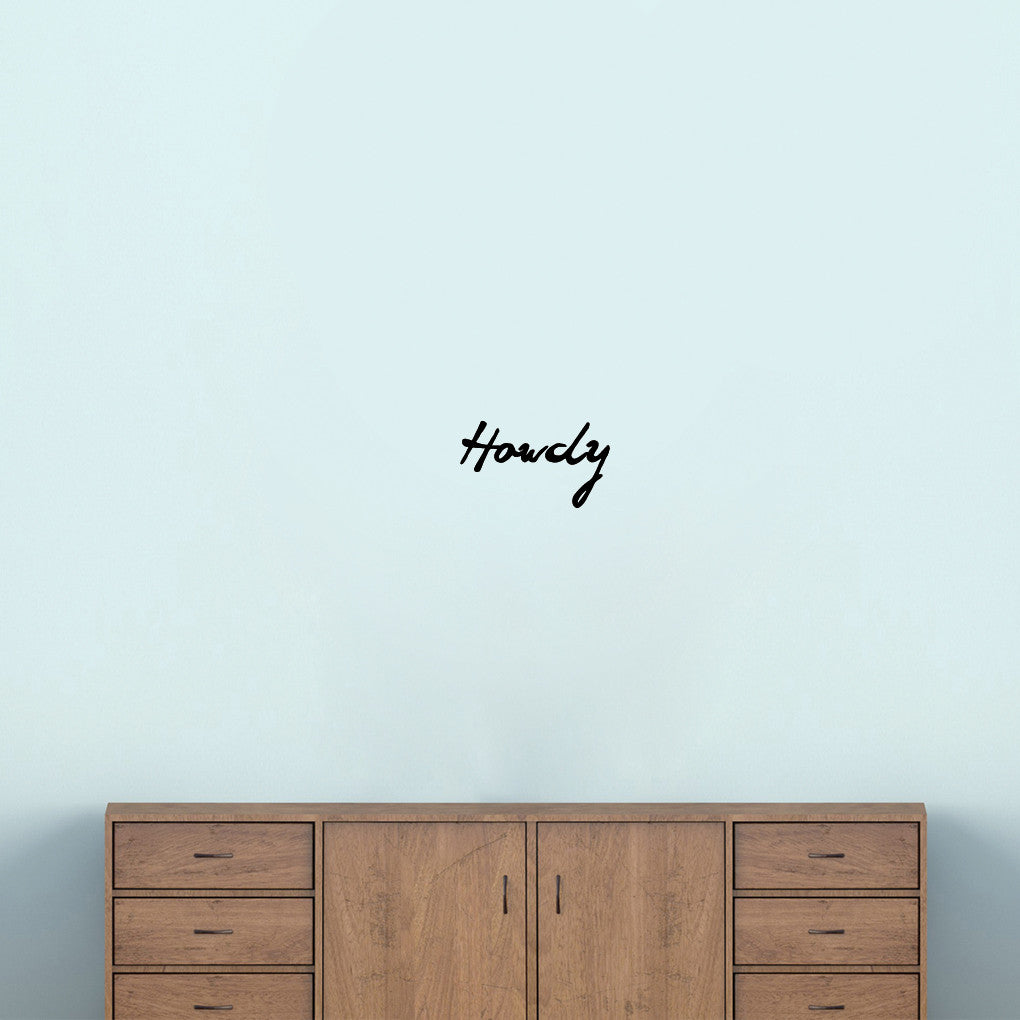 Howdy Wall Decal 12" wide x 7" tall Sample Image