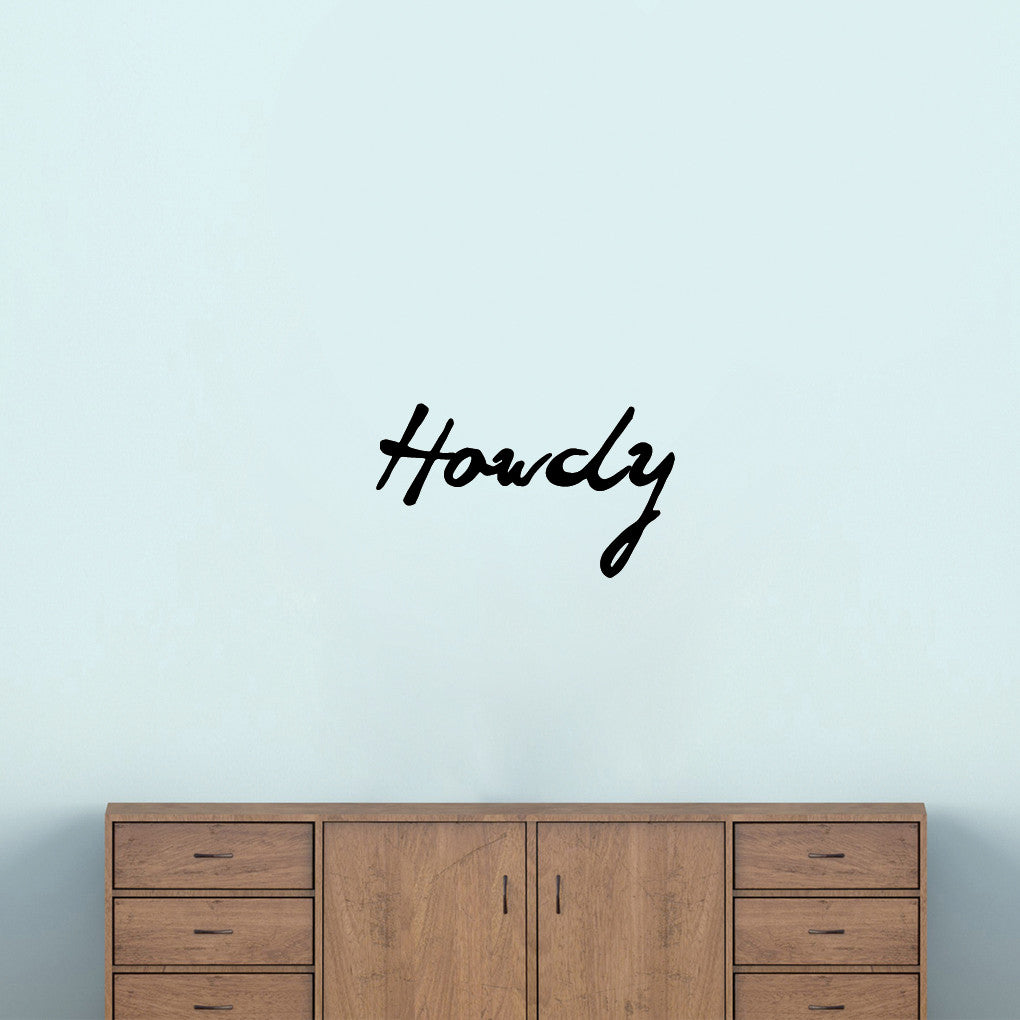 Howdy Wall Decal 24" wide x 14" tall Sample Image