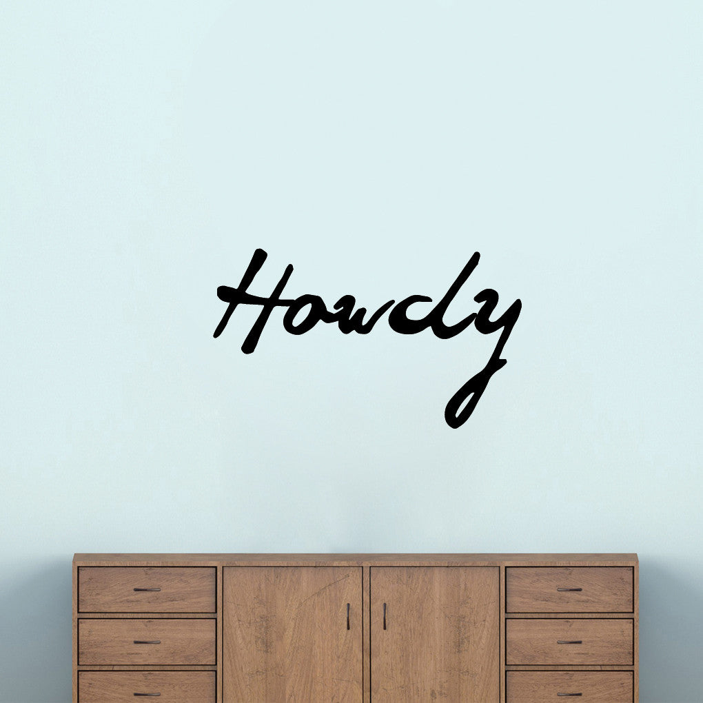 Howdy Wall Decal 36" wide x 21" tall Sample Image