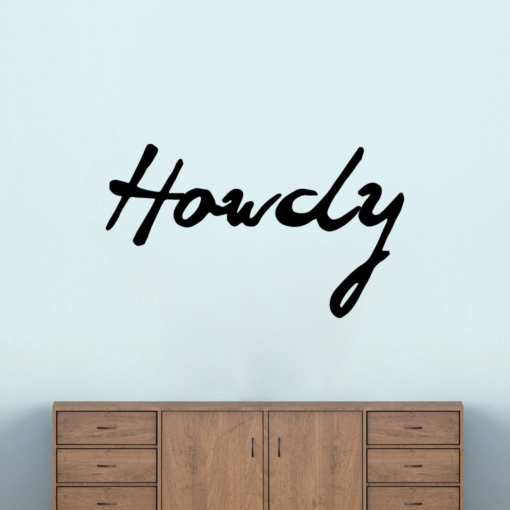 Howdy Wall Decal 48" wide x 28" tall Sample Image