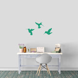 Hummingbirds Wall Decals 36" wide x 18" tall Sample Image
