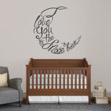 I Love You To The Moon And Back Script Wall Decal 36" wide x 36" tall Sample Image
