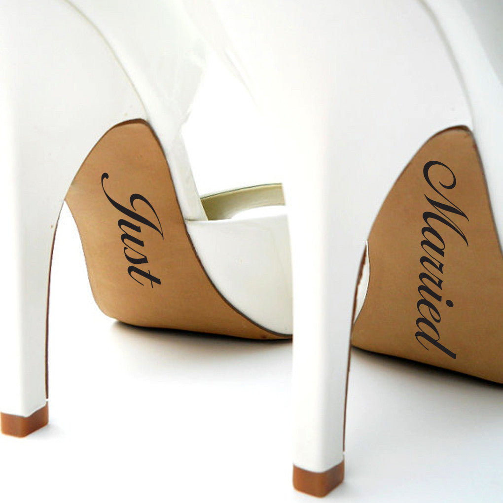 Just Married Shoe Decal Set