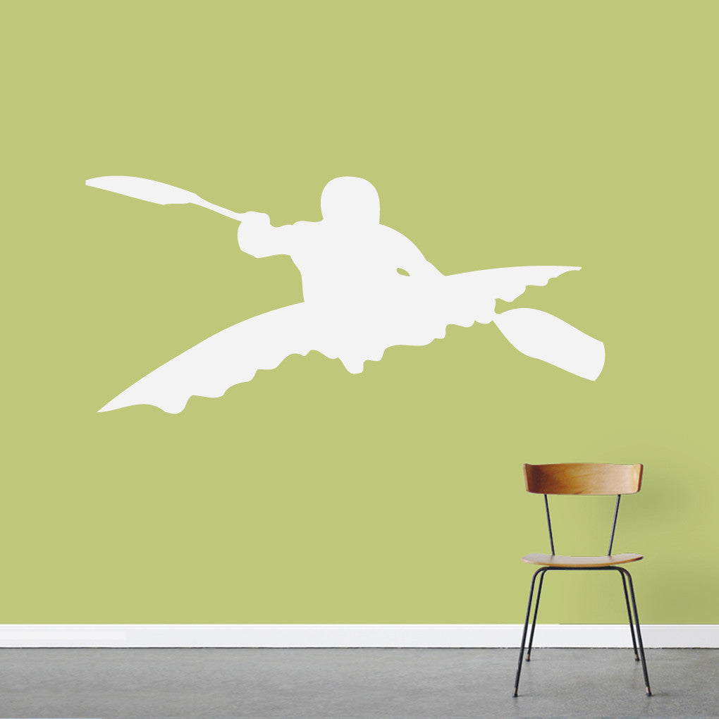 Kayaker Wall Decal 48" wide x 22" tall Sample Image